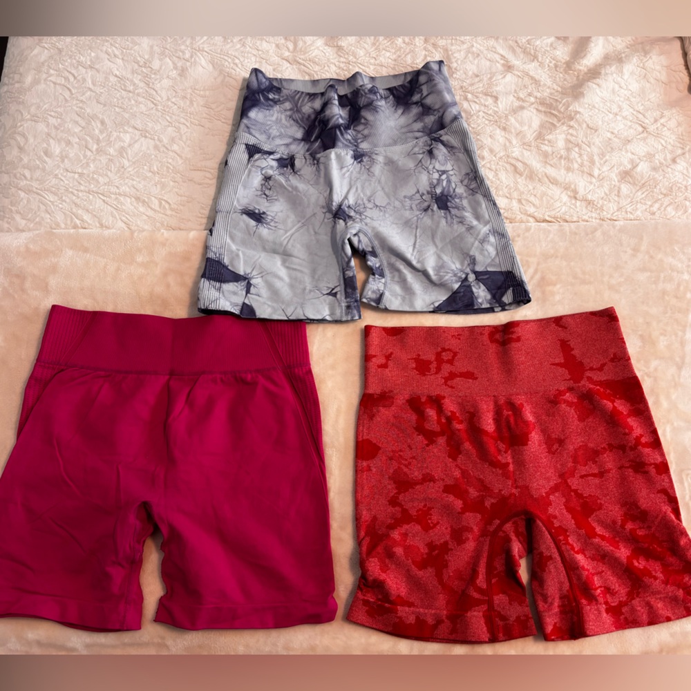 Set of Three Stylish Tops - Red, Pink, and Tie-Dye